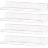Functional 15-Inch Clear Acrylic Floating Wall Shelves - Easy Installation