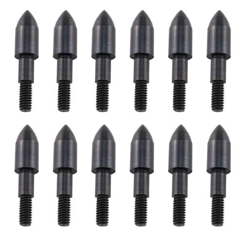E-outstanding Field Point 12PCS 100Grain Screw on Archery Arrow Practice Bullet Tips Arrowheads