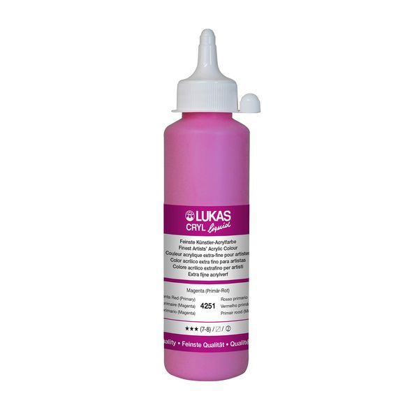 LUKAS CRYL Liquid Acrylic 250 ml Bottle - Magenta Red (Primary)