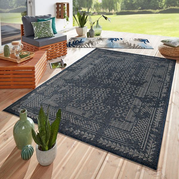 Rugshop Rug Border Indoor Outdoor Carpet 8X10 Washable Outdoor Rugs Patio Carpet