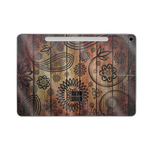 Glossy Glitter Tablet Skin Compatible with Microsoft Surface Pro 12" (2025) - Wooden Floral - Premium 3M Vinyl Protective Wrap Decal Cover - Easy to Apply | Crafted in The USA by MightySkins