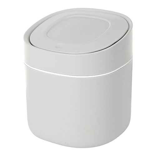 Gsrhzd Desktop Rubbish Bin, Mini Cute Trash Bin, Table Bin with Lid, Table Waste Paper Bin with Lid for Home, Office, Living Room, Grey