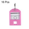 sourcing map Plastic Key Tags with Split Ring Keychain ID Luggage Label Window 40x27mm, Pink 16Pcs