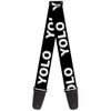 Guitar Strap YOLO Black White 2 Inches Wide