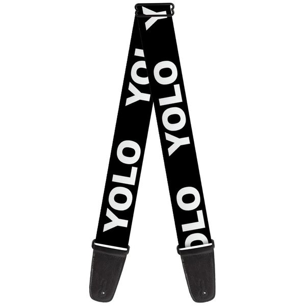 Guitar Strap YOLO Black White 2 Inches Wide