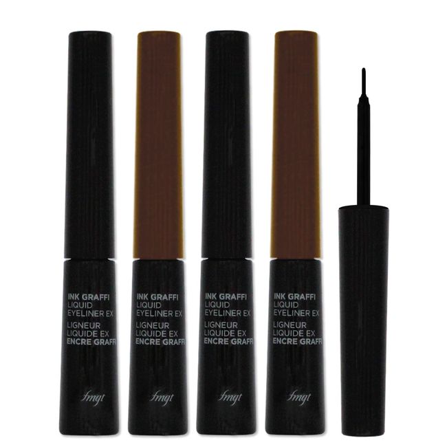 1+1/The Face Shop Ink Graphy Liquid Liner EX, 01 Ink Deep Black 1+1 (2ea)