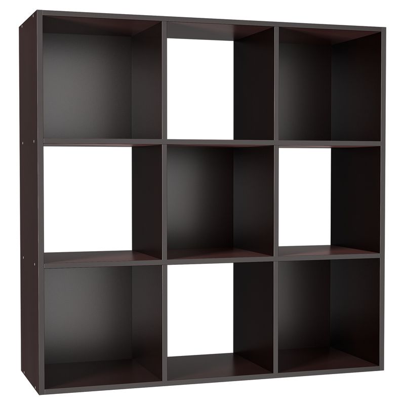 9-Cube Wood Shelf Storage Cabinet Open Bookshelf Organizer W/ 5 ...