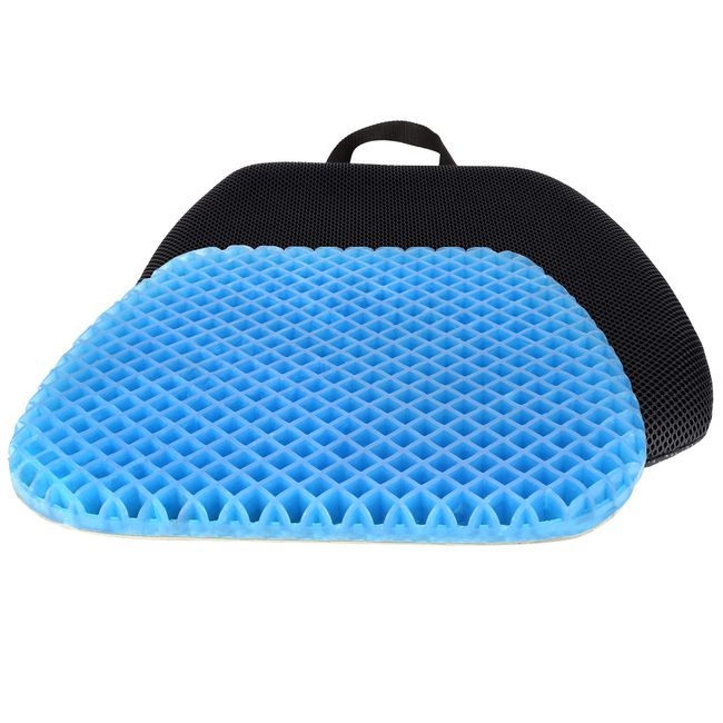  Seat Cushion, Gel Seat Cushion for Long Sitting, Purple Double  Thick Seat Cushion with Carry Handle, Gel Seat Cushion for Office Chair Car  Wheelchair, Helps to Relieve Sciatica Back Hip Tailbone