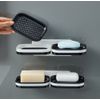 1‑Piece Wall‑Mounted Double Layer Soap Dish – Shower Holder with Drain Tray