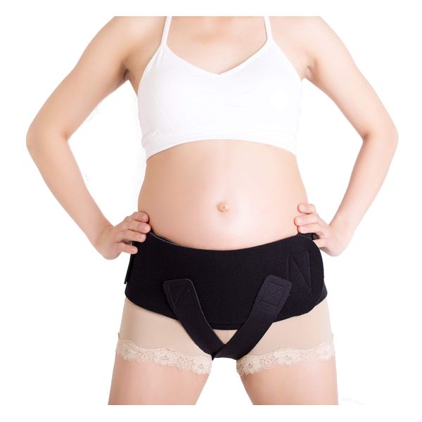 Babybellyband Original Pregnancy Belly Band -with-Compression Therapy-Groin Bands- Supports-Pelvic Floor-Symphysis Pubis Dysfunction-Vulvar Varicosities-Prolapse-Hernia S Belt fits Hip 30-40" S-GBs