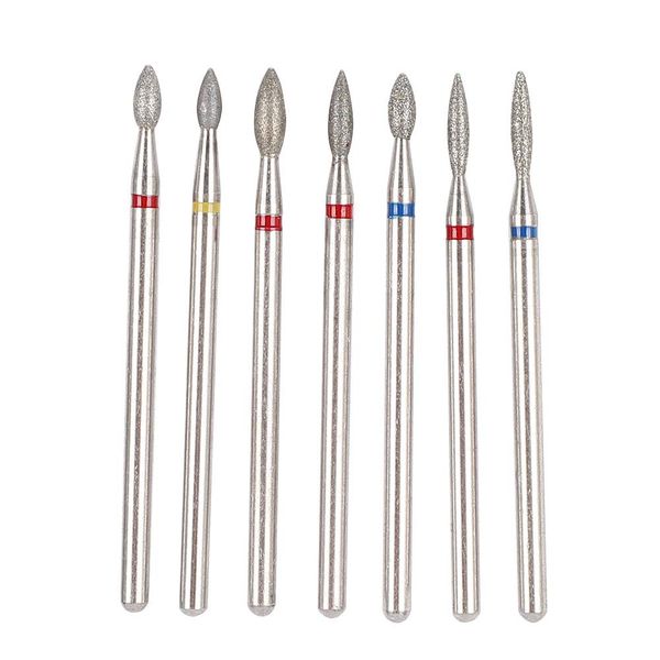 7 Pieces Cuticle Nail Drill Bit, Electric Diamond Removal Gel Bit Manicure Polishing Remover Bits Carbide Professional Burrs Filing Acrylic Nails Down Removing Tools for Files Machine Pedicure