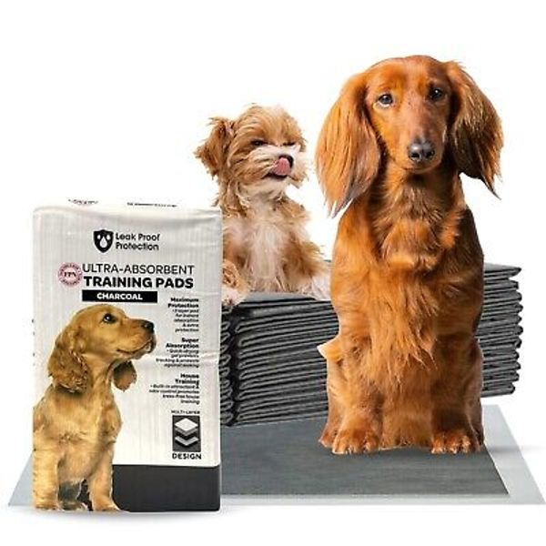 Pet Training Pads for Dogs 24x24 Ultra-Absorbent Charcoal Puppy Pad Large 200 Ct