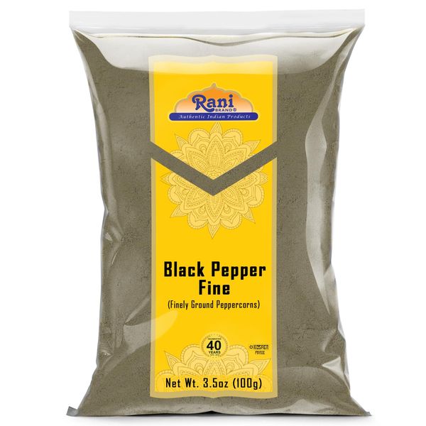 Rani Black Pepper Fine Powder 80 Mesh, Premium Indian 3.5oz (100g) ~ All Natural | Vegan | Gluten Friendly | NON-GMO | Kosher