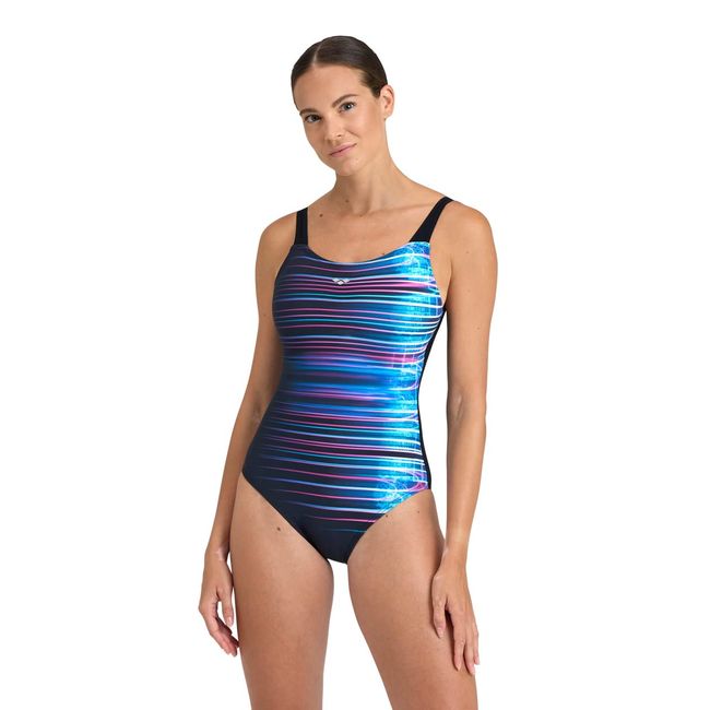 arena Women's BODYLIFT Swimsuit U Back Maria One Piece, Black-Black Multi, 48