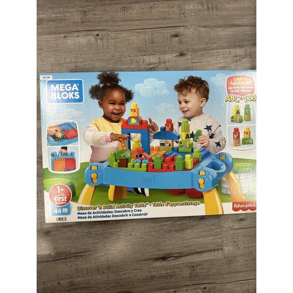 Fisher-Price Mega Bloks  discover & build Activity Table 1st Builders 44 Pieces