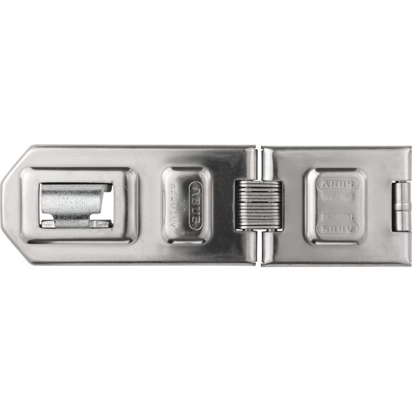 ABUS Diskus® Hinged hasp and staple 140/190 - Device for Padlocks - Double Joint For Hinged Doors and Corner Solutions - Security Level 8 - Silver