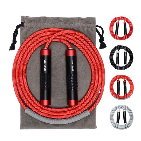 Weighted Jump Rope - Heavy Jump Ropes with Adjustable Extra Thick Cable, Aluminum Silicone Grips Handles, High-Speed Ball Bearings, Premium Skipping Rope for Workouts Crossfit Home Fitness MMA & Gym