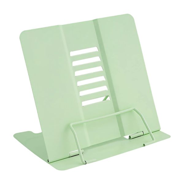 Geoyien Book Stand, Book Holder, Book Stands for Reading, Multifunctional Metal Reading Rack, Adjustable Angle, Correct Sitting Posture and Reduce Fatigue, for Office School Library Home (Green)