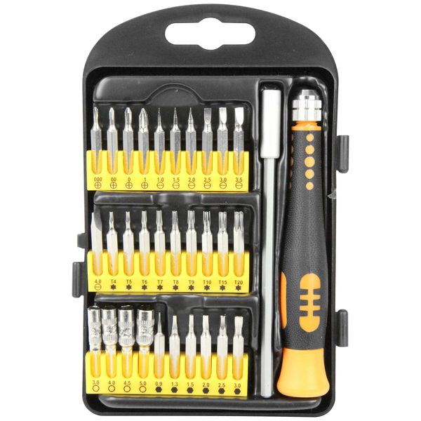 E-Value EPS-650 Precision Screwdriver Set, 30 Interchangeable Bits + Handle + Extension Bar Included