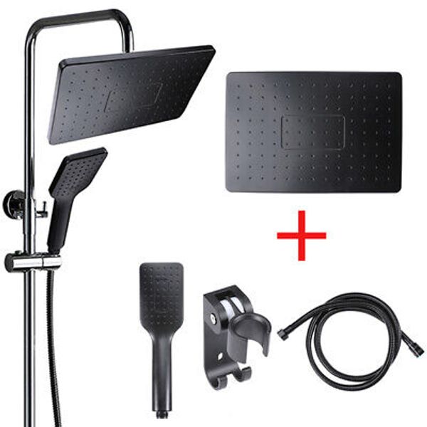 Black 10" Rain Shower Head with Handheld Spray Combo High Pressure with 5ft Hose