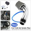 Silver Car Cold Air Intake Filter Induction Kit Pipe Power Flow Hose System 76mm