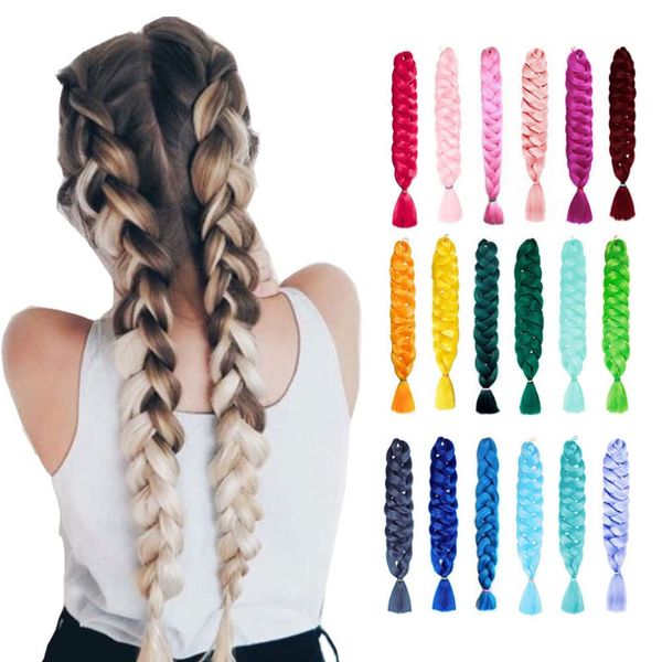 KAWA KANA Braid, Hip Hop Dance, Hairstyle, Jumbo Hair Extensions, Braided, Cornrow, Braided, Hair Extensions, Hair Bundles, For Men and Women, Plain, Long Length, 20 Colors (A10)