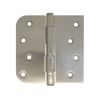 4" Satin Nickel Door Hinge Straight Square x 5/8" Radius Round Corner Brushed