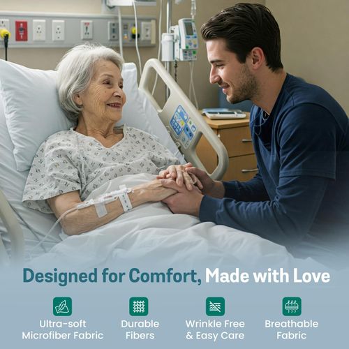 4 Pack Fitted Hospital Bed Sheets with Elastic All Around for a Double Brushed Ultra Soft Breathable 100% Microfiber Sheets, 36” x 84” x 12”