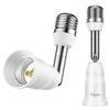 E26/E27 Light Socket Extender, 4.5 Inch Extension,Adjustable Vertical 90°Horizontal 360°, 100V - 250V, Max 150W, Medium Screw Base Light Converter Socket Extender,2-Pack
