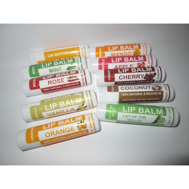 Yopela Lot of 10 Assorted Lip Butter Balms 100% Natural Sealed Moisturizing