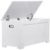 39.4'' Flip-Top Toy Box Storage Chest with 2 Safty Hinges Bed End Bench White