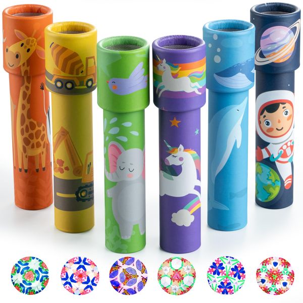 iKeelo 6Pcs Classic Kaleidoscope - Pass the Parcel Gifts for Kids' Birthday, Retro Party Favor Goodie Bag Fillers Return Gifts Carnival Prize and Stocking Stuffers