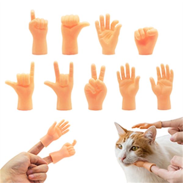 MABAHON 10 Pcs Tiny Hands, Finger Puppets Little Finger Mini Hände Fingerpuppen Linke und Rechte Hand, Lustige Spielzeug Tiny Hand für Magie, Spiele Halloween Finger Puppets