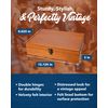 WE Games Old World Wooden Box with Brass Latch – Vintage-Style Wooden Keepsake Box for Jewelry & Trinket Storage, Light Cherrywood Finish