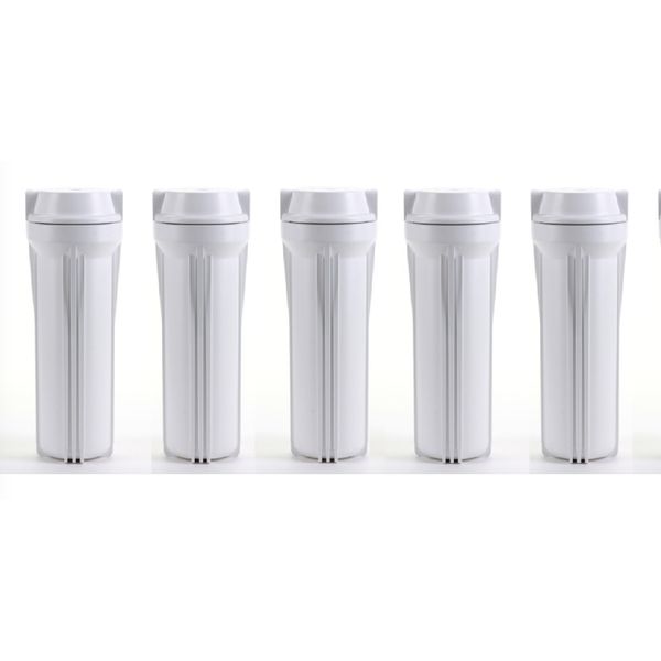 5 Filter Housing Sump Reverse Osmosis Water Systems White 10" Flat Top 1/4" FPNT