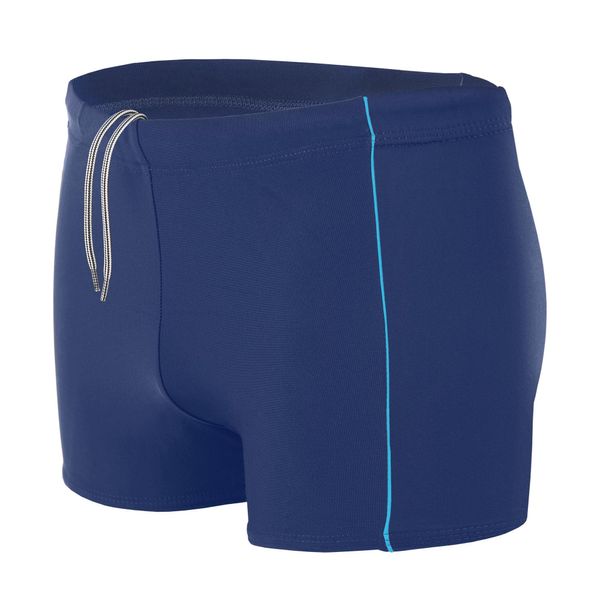 Aquarti Men's Swimming Shorts Basic with Inner Cord, Dark Blue/Blue, 6XL