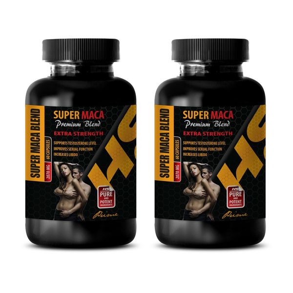 Maca Root Extract Pills for Men SUPER MACA PREMIUM BLEND - 2 Bottle 120 Capsules