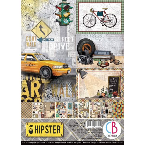 Ciao Bella Hipster Double-Sided Creative Pad A4 9/Pkg 190gsm