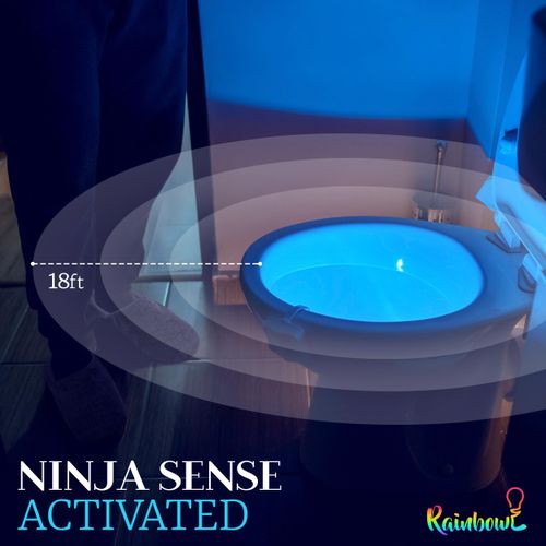 RainBowl Toilet Light with Motion Sensor - Unique Cool Gadget - LED Toilet Bowl Night Light - Funny Birthday Gifts for Men, Mens Gifts for House Warming - Gag Gift for Dad, Boyfriend, Husband, Him