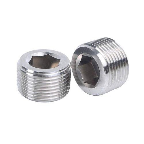 Metalwork 304 Stainless Steel Pipe Fitting, Hex Socket Countersunk Plug, 3/8" NPT Male (Pack of 2)