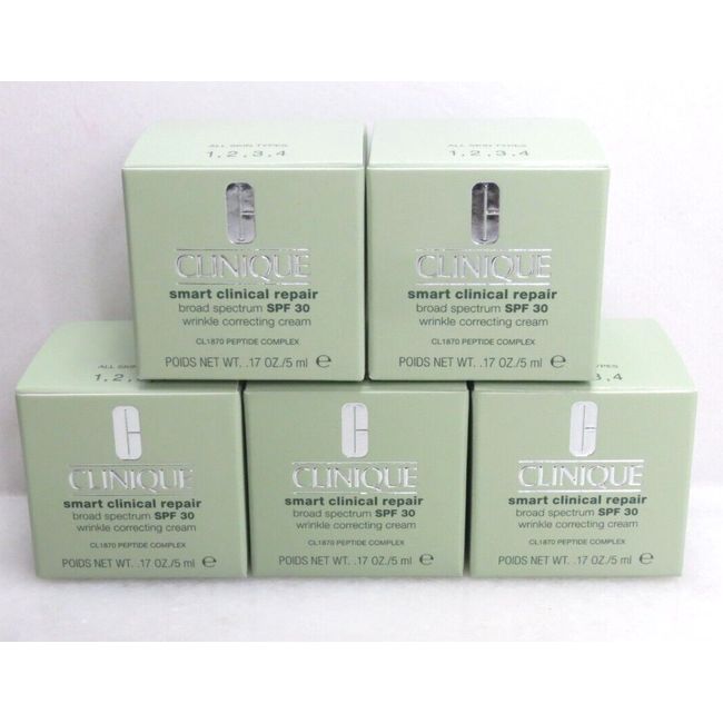 CLINIQUE SMART CLINICAL REPAIR SPF 30 WRINKLE CORRECTING CREAM 0.17 OZ - 5 PCS