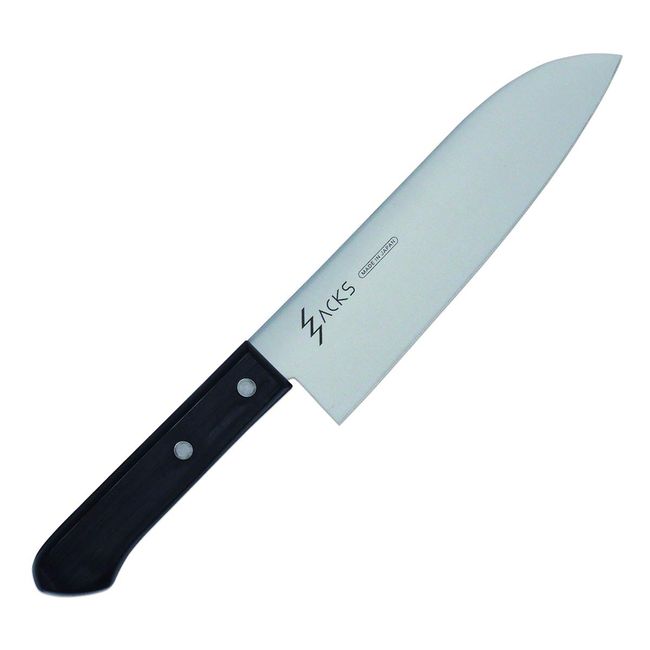 Fuji Cutlery ZACS FC-562 Santoku Stainless Steel Knife, 6.5 inches (165 mm), Double-edged, All-Purpose Knife for Meat, Fish, Vegetables, Long Sliced Blade Treatment, Dishwasher Safe, ZACS Serrated Blade Processing