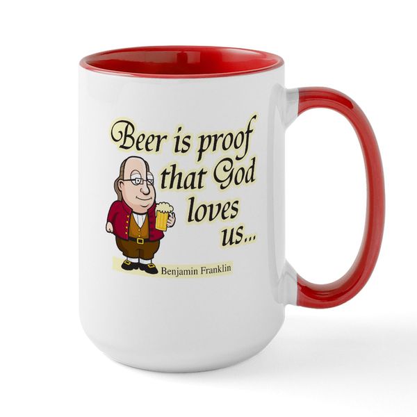 CafePress Beer Is Proof Large Mug 15 oz (444 ml) Ceramic Coffee Mug