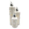DARO DEKO Ceramic Candles with LED White Silver 27 cm
