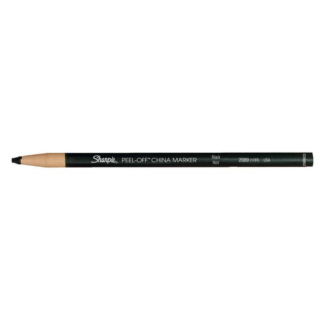 SHARPIE Peel-Off China Marker Grease Pencils, Black, Box of 12