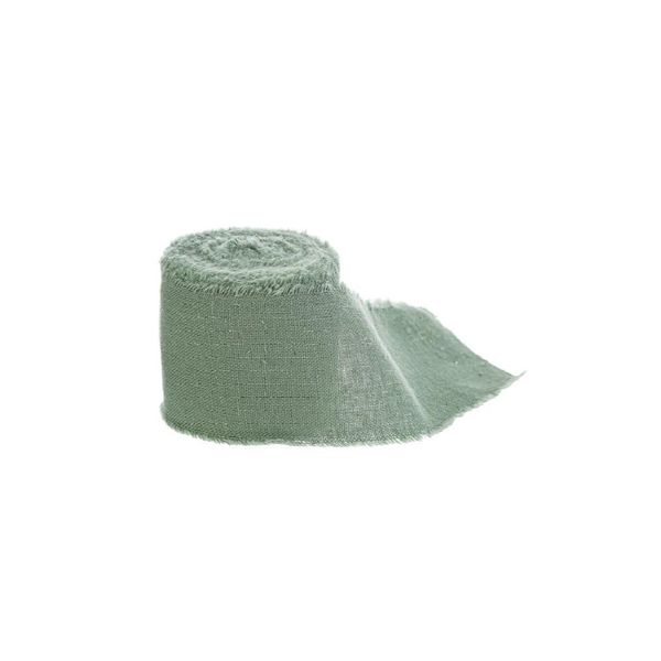 Fransenband aus Baumwolle, Farbe Salbeigrün, 2,5 cm x 20 m