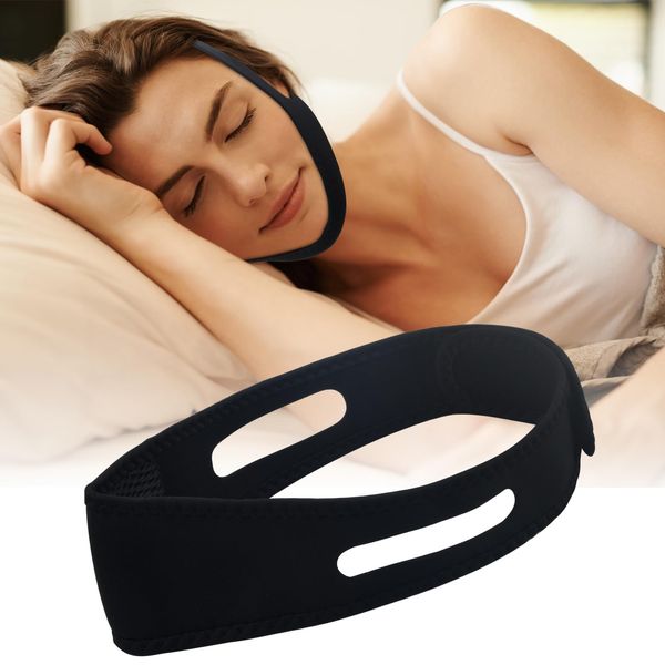 Anti-Snoring Chin Straps,Snore Reduction Devices,Anti Snoring Belt,Anti Snore Device for Snoring Reduction,Stop Snoring Chin Strap,Skin Friendly, for Men Women Better Sleep (Black)