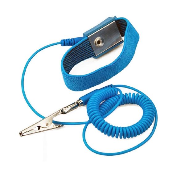 Aituo Anti-Static Metal Adjustable Wrist Strap Coated With Paint Grounding Wrist Band ESD Discharge - Prevents Build up of Static Electricity (Wired)