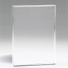 SHOP AWARDS AND GIFTS Customizable 5Inch Standing Rectangular Optical Crystal Desk Block with Personalization