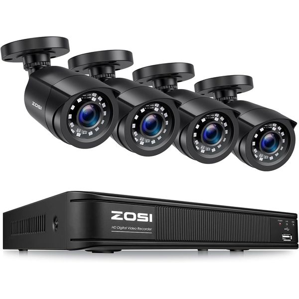 ZOSI H.265+ 5MP DVR 1080P Outdoor CCTV Security Camera System Motion Detection